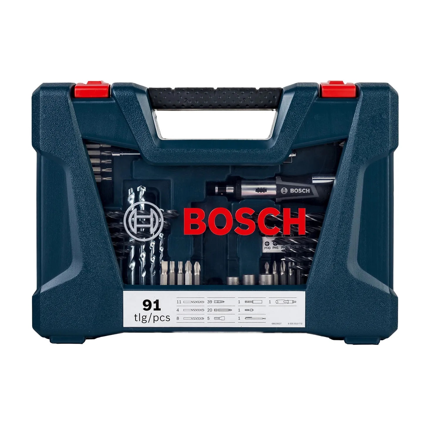 JOGO PARA FIXAR E APARAFUSAR COM 91 PECAS V-LINE TITANI BOSCH
