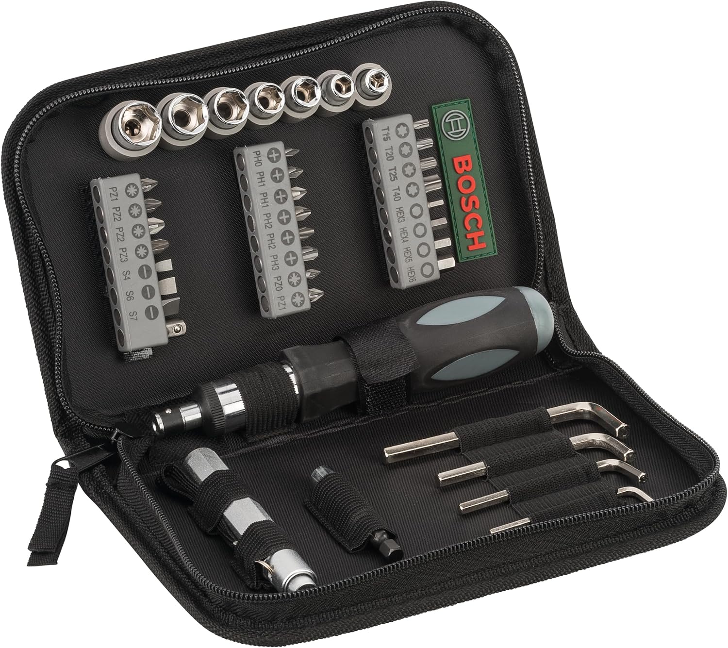 JOGO PARA FIXAR E APARAFUSAR COM 38 PECAS 2607019506 BOSCH