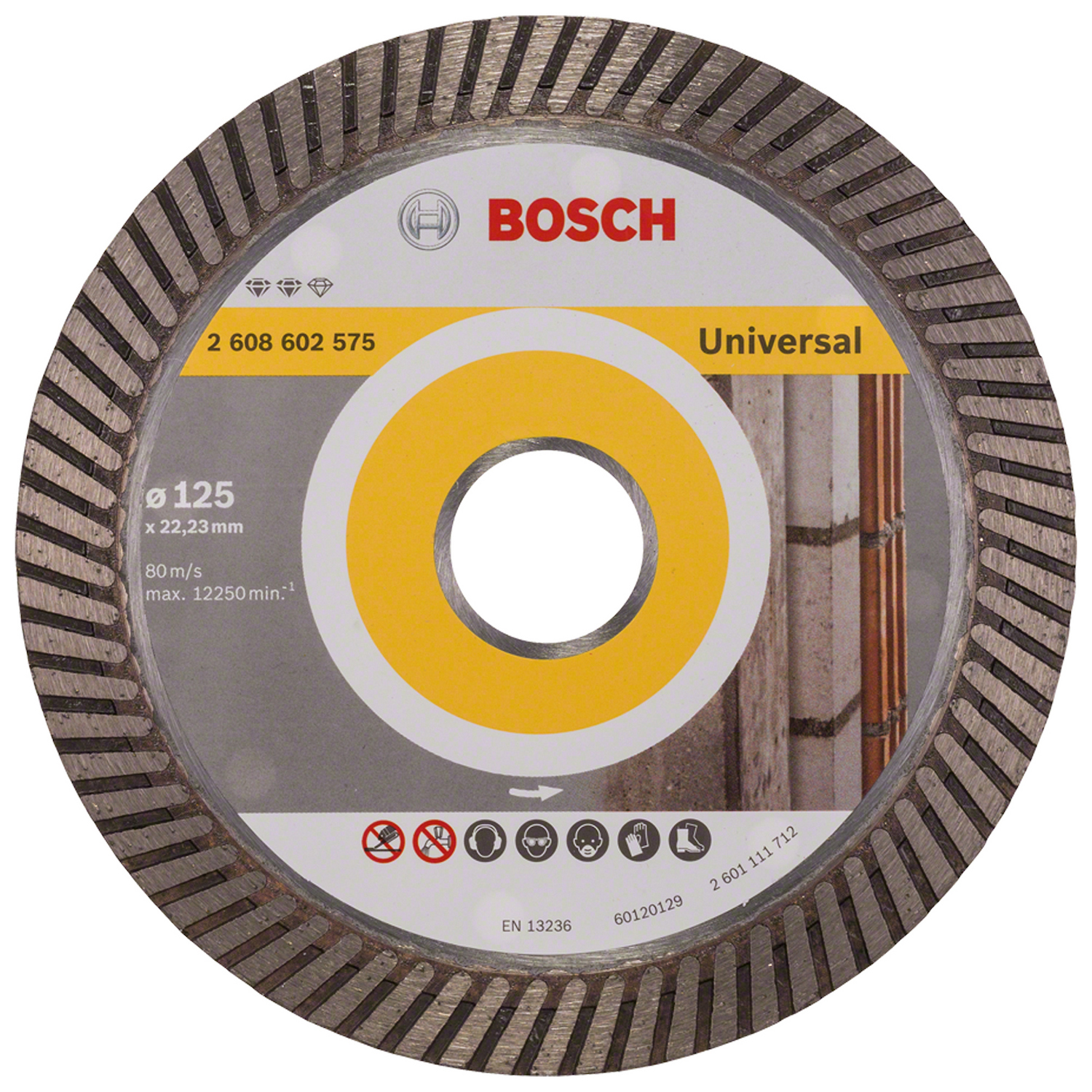 DISCO DIAMANTADO 125X22MM UNIVERSAL TURBO BOSCH