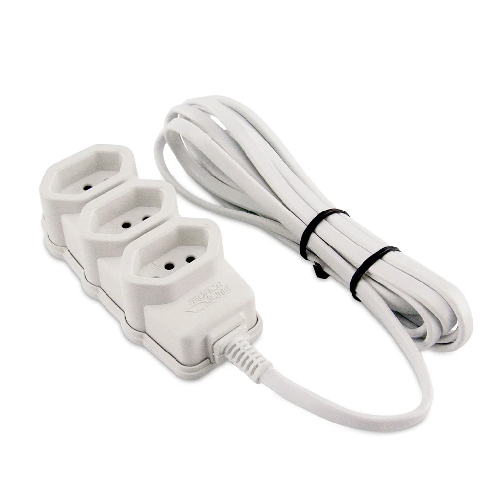 EXTENSÃO ELÉTRICA 03M 2P+T 3 TOMADAS 10A FORCELINE