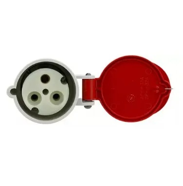PINO FEMEA 2P+T 32A ACOPLAMENTO 380V 3259 VERMELHO STECK