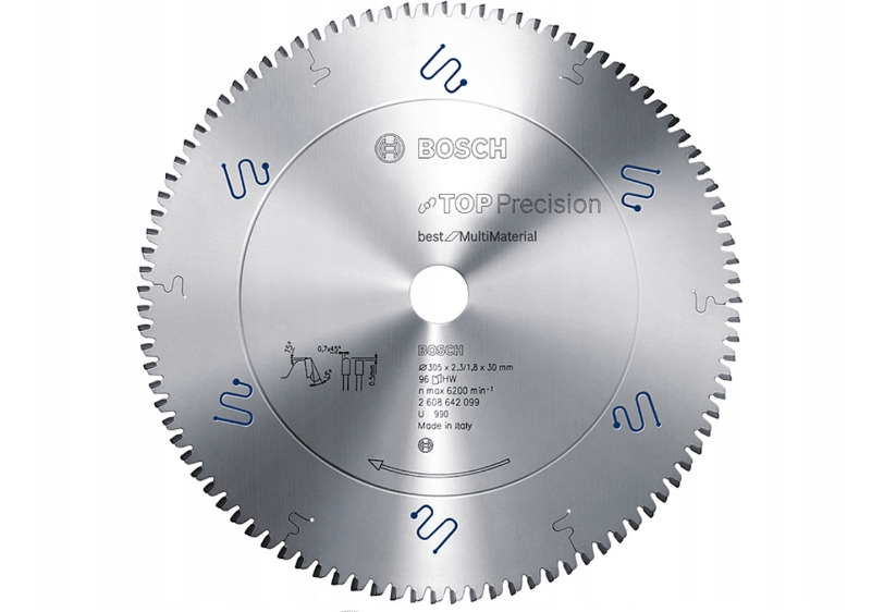 DISCO PARA SERRA CIRCULAR COM VID PARA ALUMINIO 300MM 96 DENTES MULT BOSCH