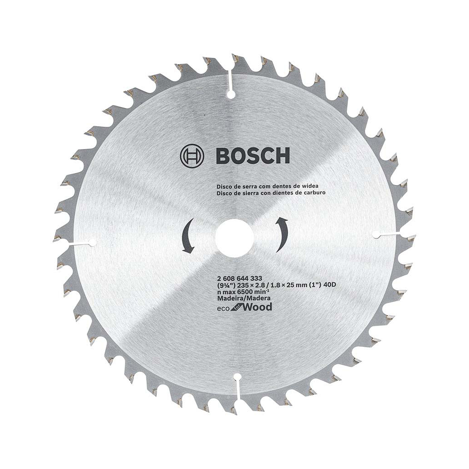 DISCO PARA SERRA CIRCULAR COM VID 230MM 40 DENTES ECO BOSCH