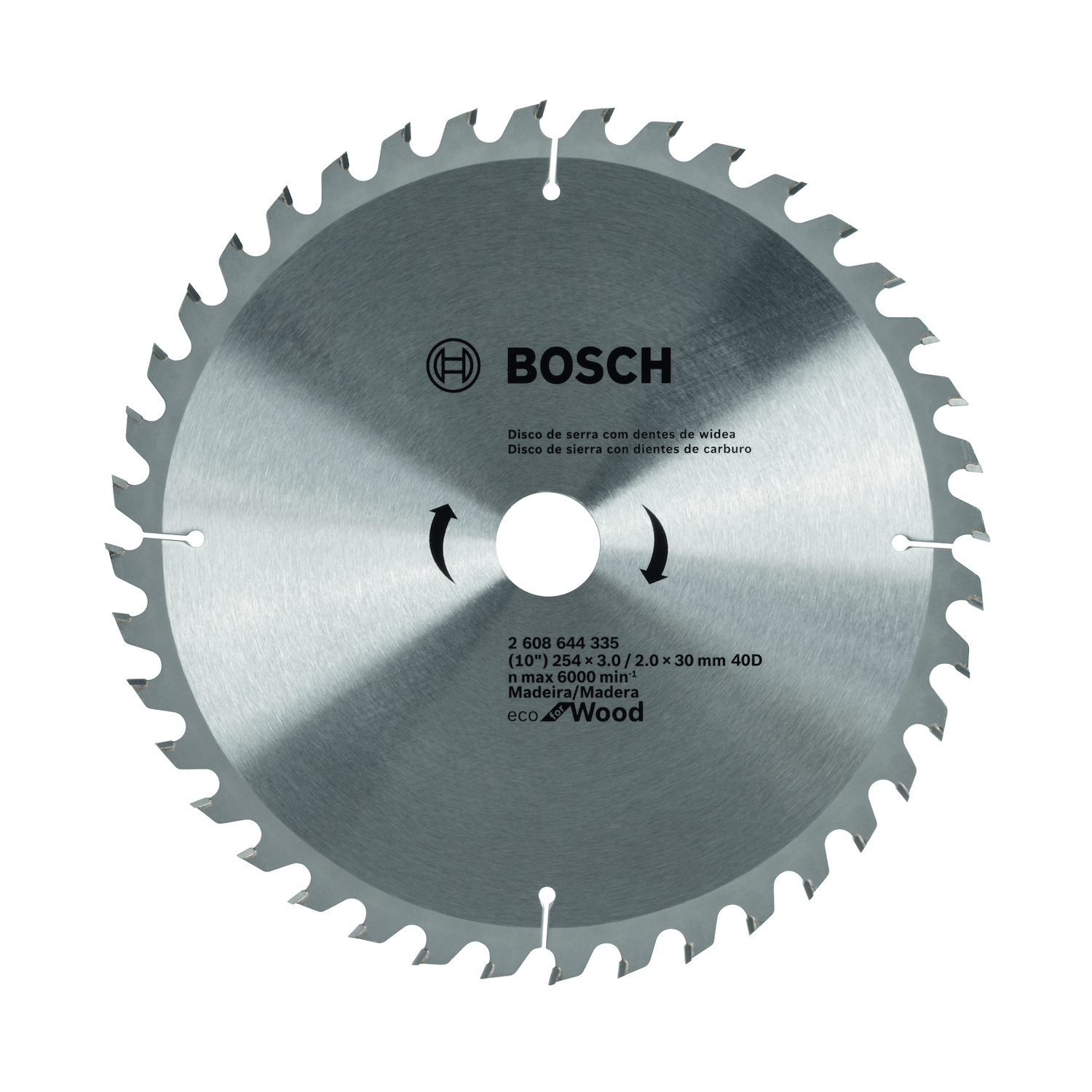DISCO PARA SERRA CIRCULAR COM VID 250MM 40 DENTES ECO BOSCH