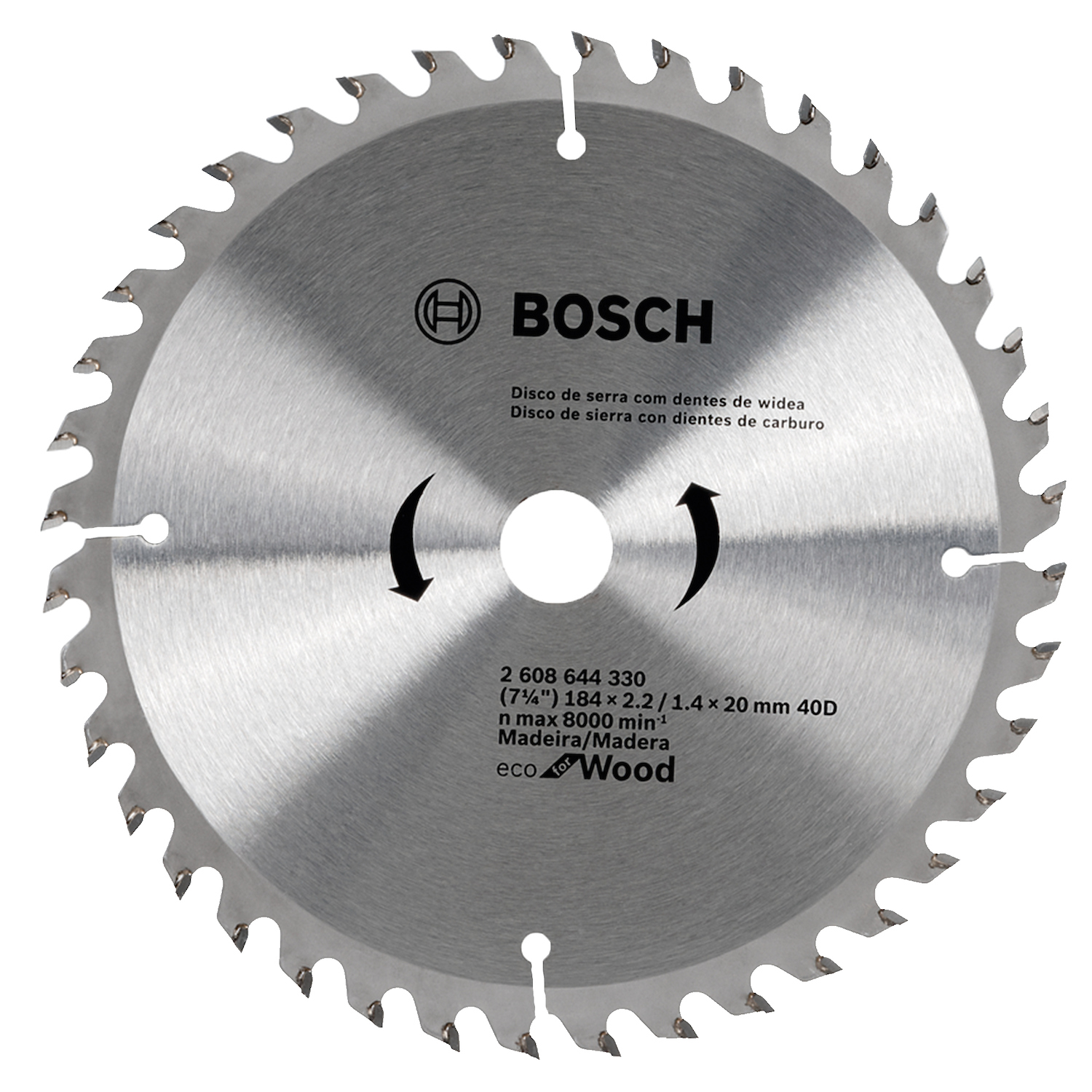 DISCO PARA SERRA CIRCULAR COM VID 180MM 40 DENTES ECO BOSCH