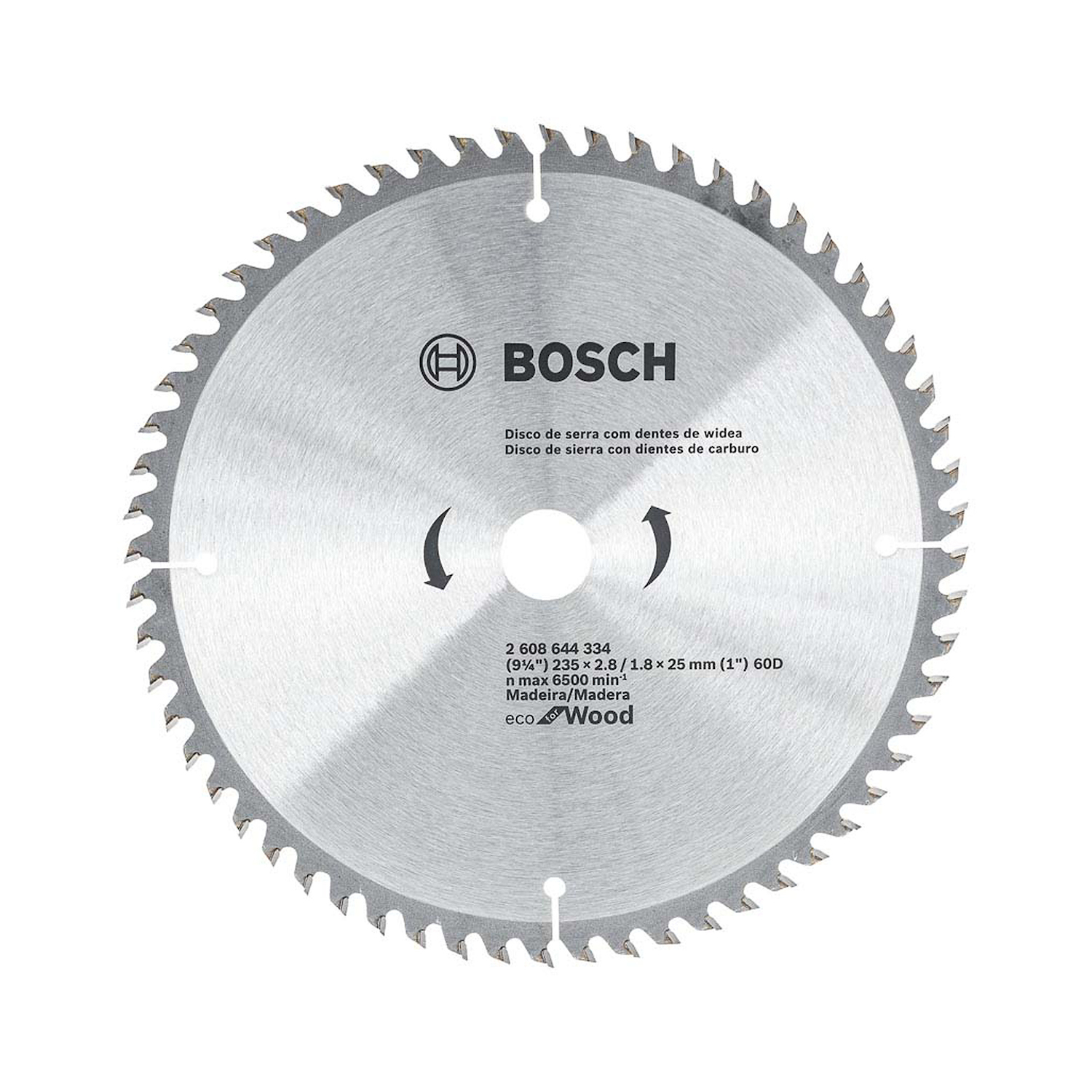 DISCO PARA SERRA CIRCULAR COM VID 230MM 60 DENTES ECO BOSCH