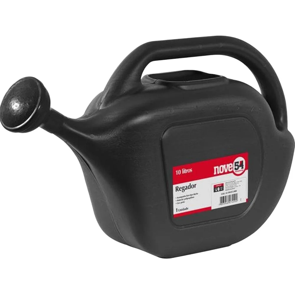 REGADOR PLÁSTICO PARA JARDIM 10L PRETO NOVE54