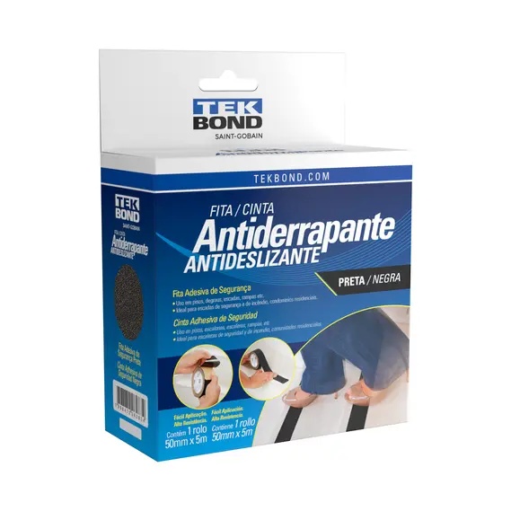 FITA ANTIDERRAPANTE 50MMX5M PRETO TEKBOND