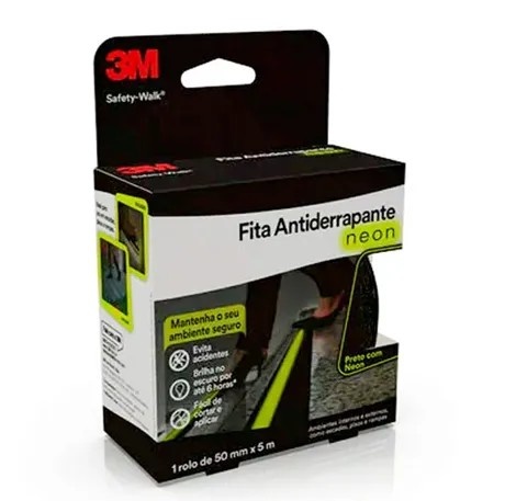FITA ANTIDERRAPANTE 50MMX5M PRETO/NEON 3M