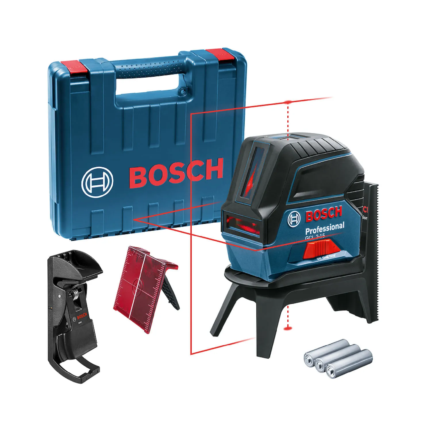 NIVEL A LASER 15M LINHA VERMELHA GCL2-15 COM SUPORTE RM1 BOSCH