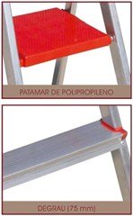 ESCADA DE ALUMINIO 9 DEGRAUS BOTAFOGO