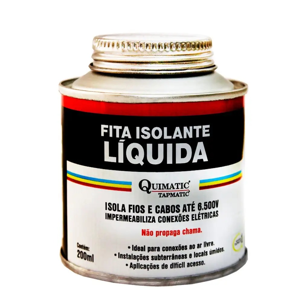 FITA ISOLANTE LIQUIDA 200ML PRETA TAPMATIC