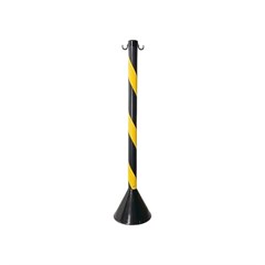 PEDESTAL PARA CORRENTE PVC 90CM PRETO E AMARELO