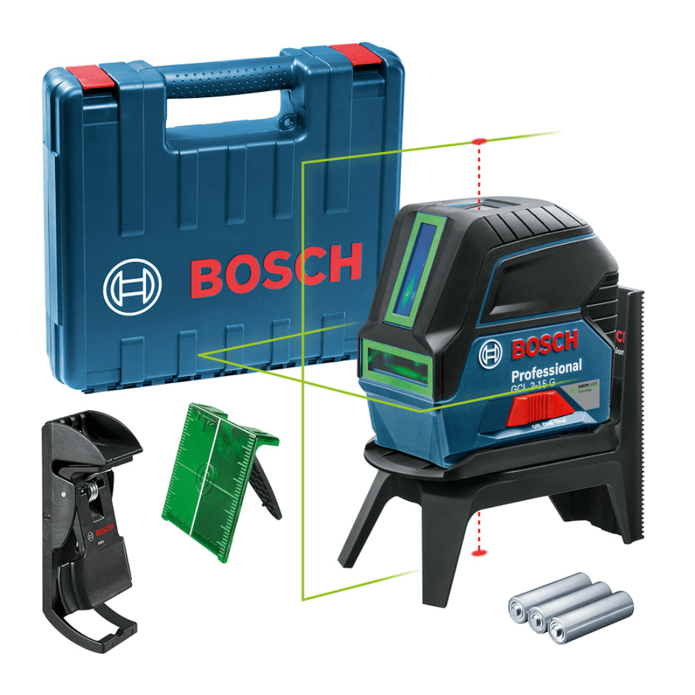NIVEL A LASER 15M LINHA VERDE GCL2-15 G COM SUPORTE RM1 BOSCH