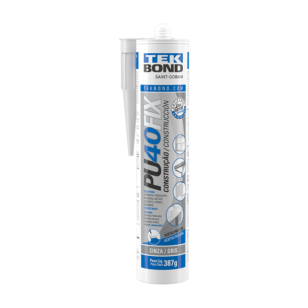 ADESIVO POLIURETANO CINZA 387G PU40FIX CONSTRUCAO TEKBOND