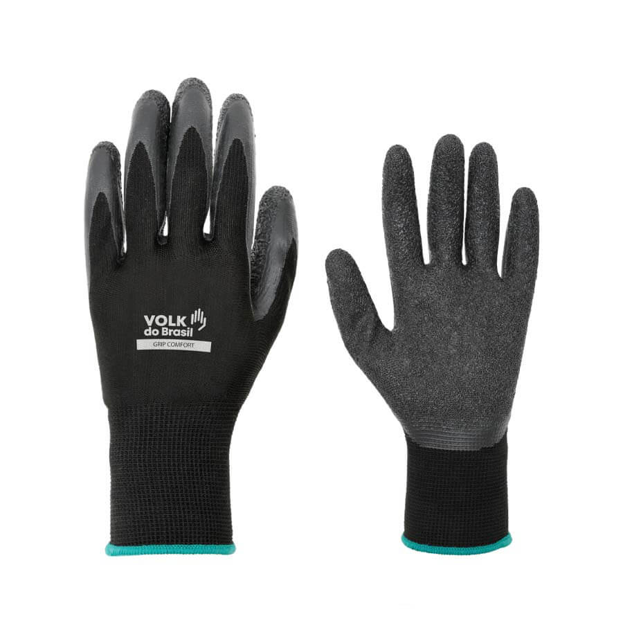 LUVA POLIESTER PRETA GRIP COMFORT CA 38293 VOLK