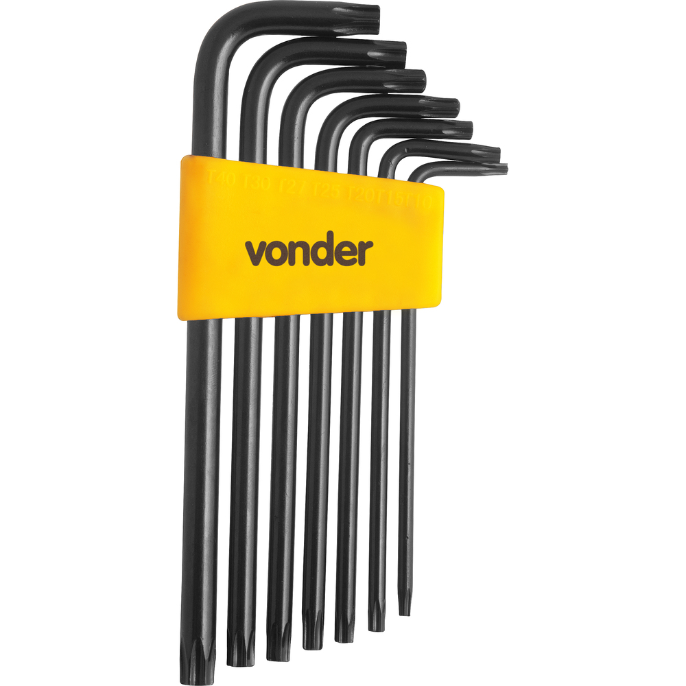 JOGO DE CHAVE TORX SUP T10-40 COM FURO COM 7 PECAS VONDER
