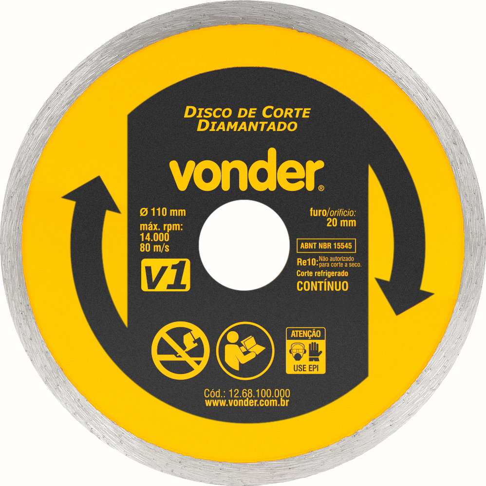DISCO DIAMANTADO 110X20MM LISO VONDER