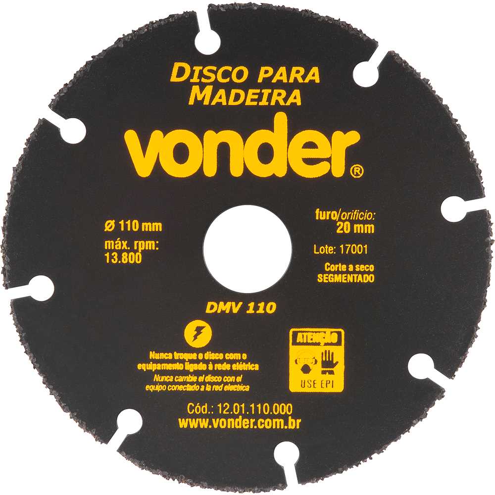 DISCO DIAMANTADO PARA MADEIRA 110X20MM VONDER