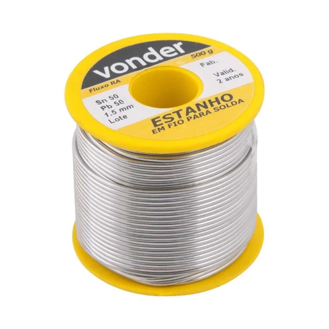 SOLDA ESTANHO CARRETEL 500G 1,5MM AMARELO VONDER