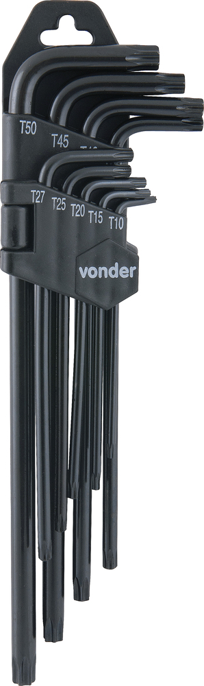 JOGO DE CHAVE TORX SUP T10-50 COM 9 PECAS LONGA VONDER
