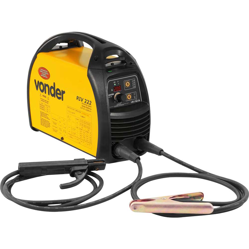 MAQUINA PARA SOLDA INVERSORA ELETRODO E TIG 200A RIV222 DIGITAL BIVOLT VONDER
