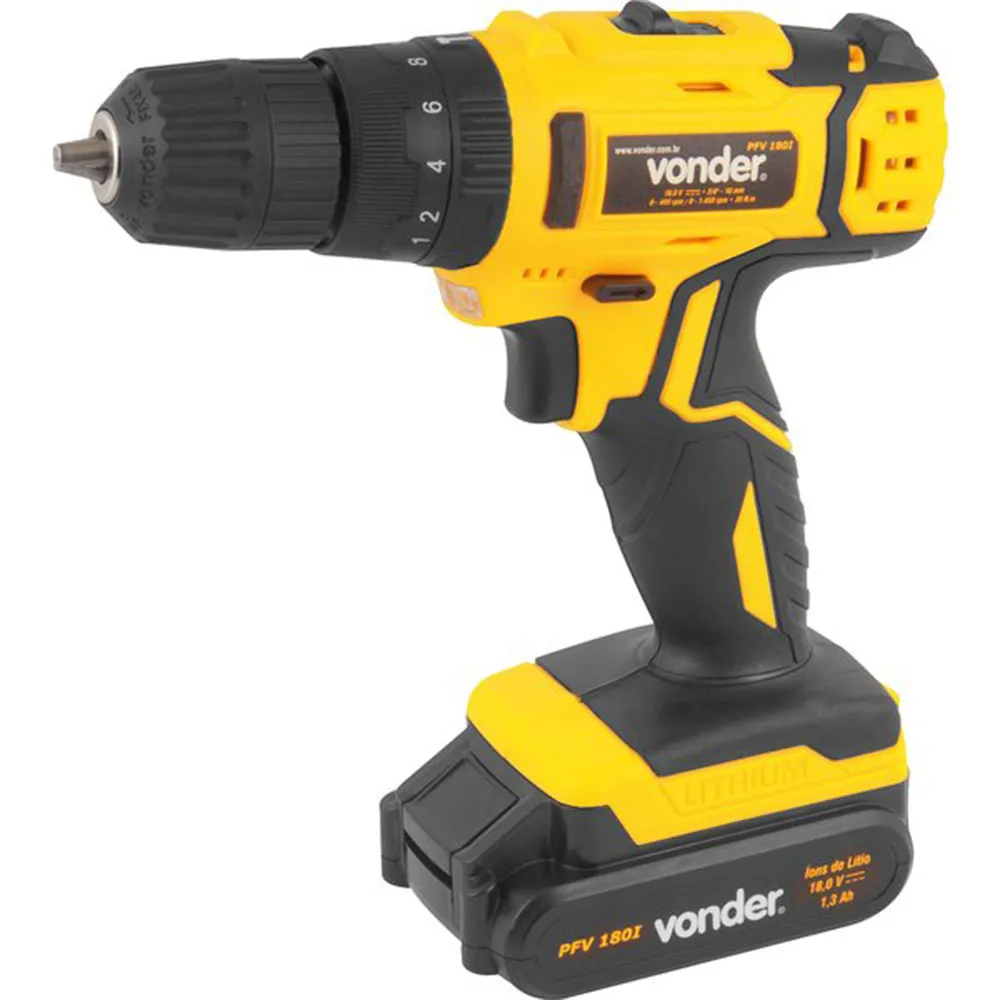 PARAFUSADEIRA E FURADEIRA DE IMPACTO A BATERIA 18V PFV180I BIVOLT VONDER