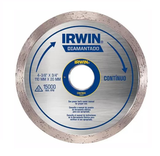 DISCO DIAMANTADO 110X20MM LISO IRWIN