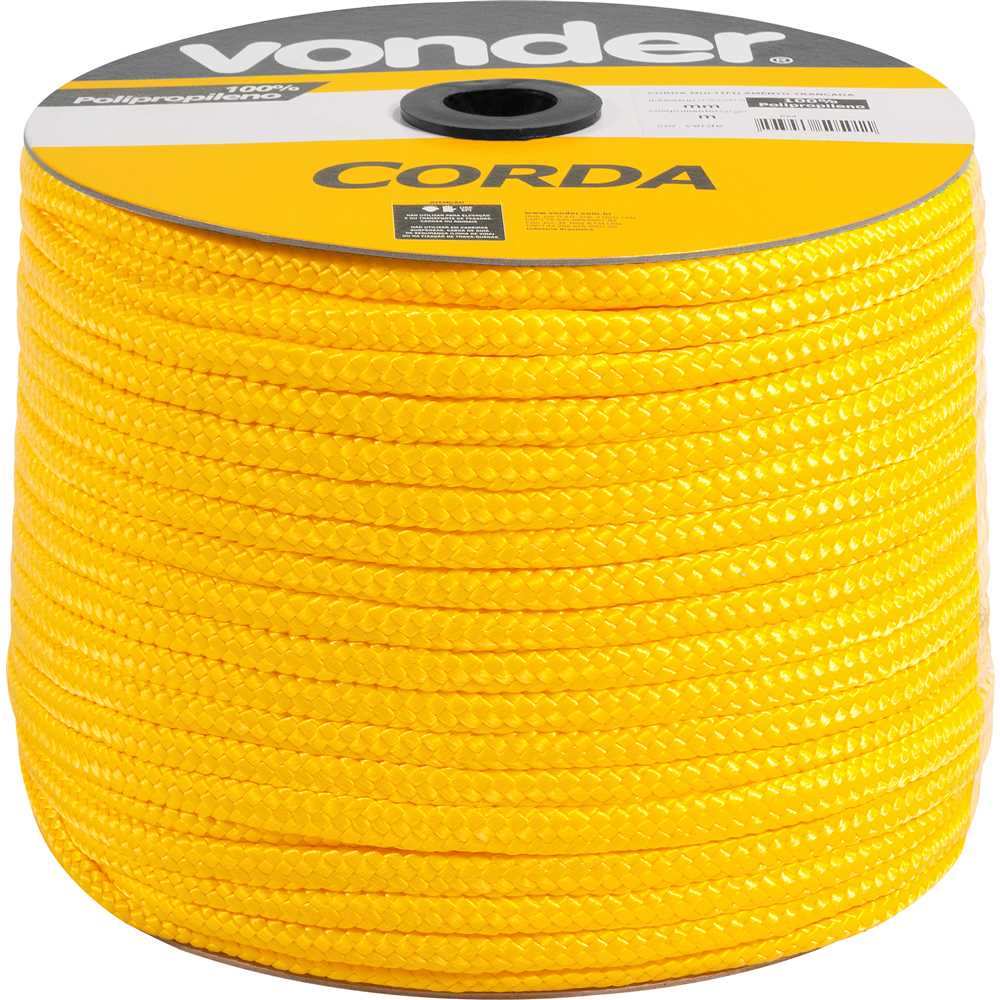 CORDA PP TRANCADA 10MM AMARELA VONDER