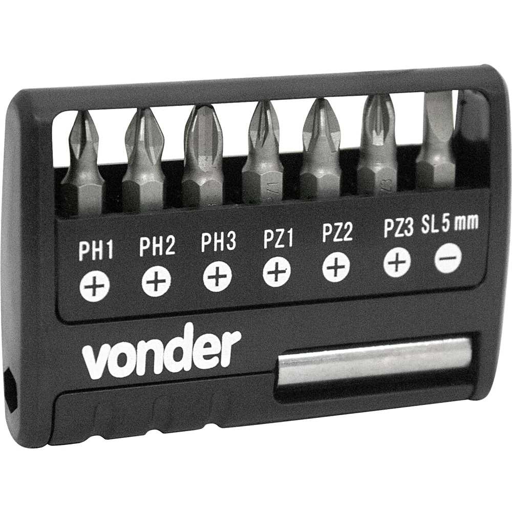 JOGO DE BITS PHILLIPS/FENDA/POZID 9 PECAS 3538100009 VONDER