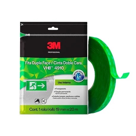 FITA DUPLA FACE 19MMX20M VERDE 3M