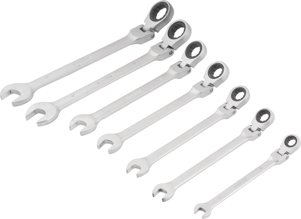 JOGO DE CHAVE COMBINADA ARTICULADA COM CATRACA 8X19MM COM 7 PECAS VONDER