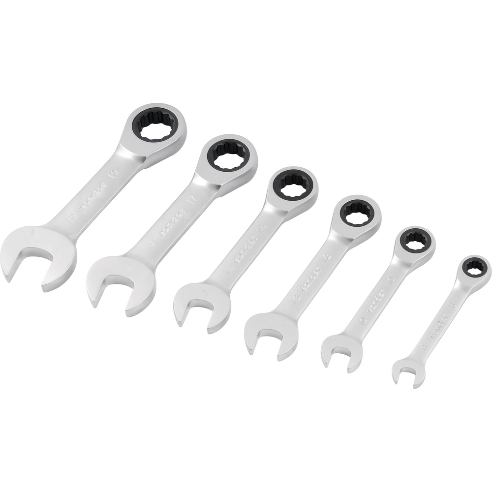 JOGO DE CHAVE COMBINADA COM CATRACA 8X19MM COM 6 PECAS VONDER