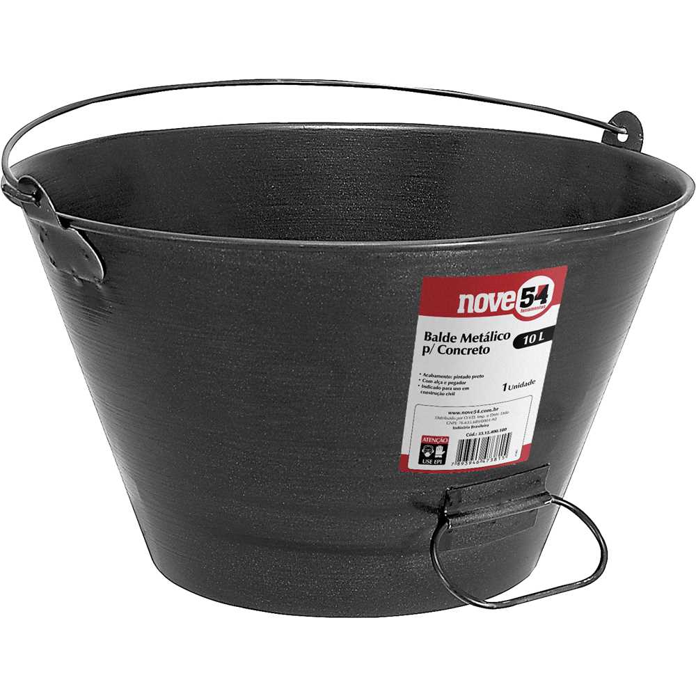 BALDE PARA CONCRETO ACO 10L NOVE54