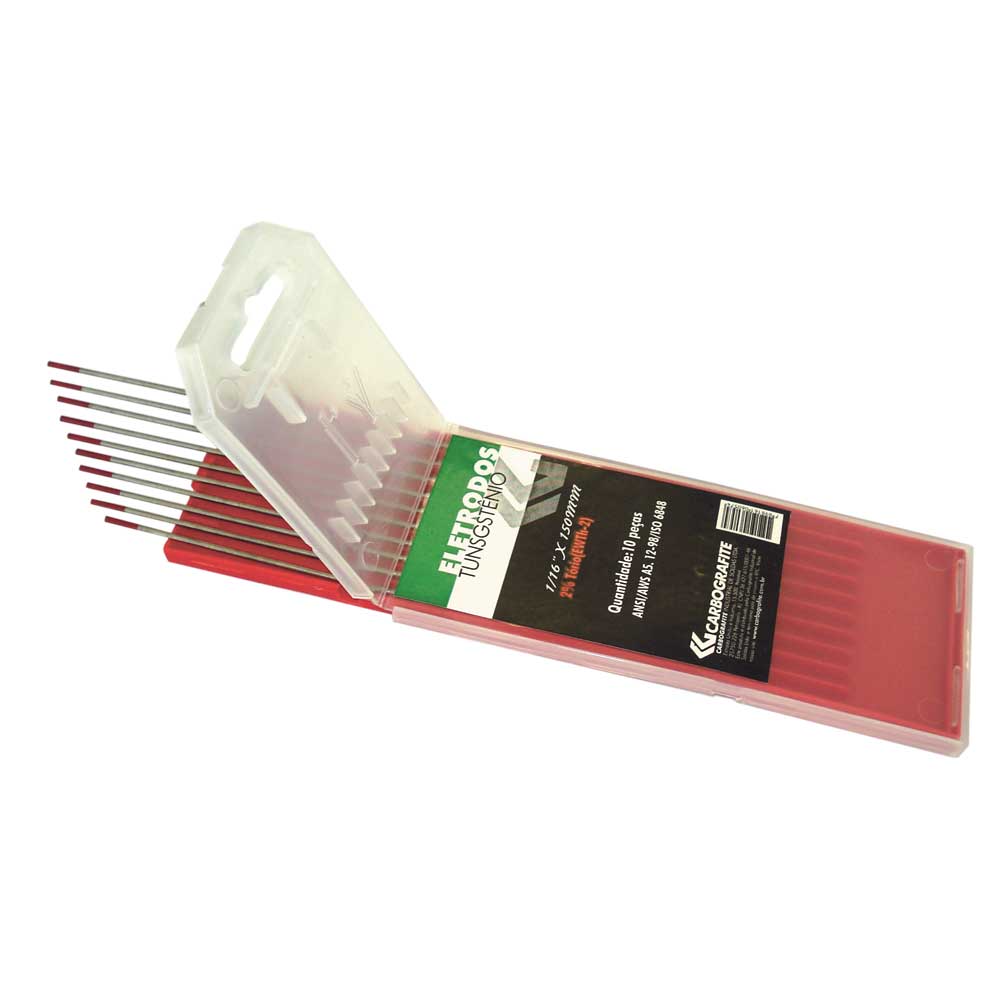 ELETRODO TUNGSTENIO PONTA VERMELHA 2,40 COM 2% TORIO