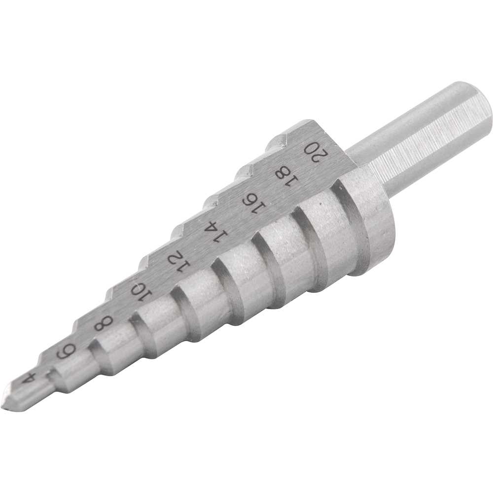 BROCA ESCALONADA 04-20MM HSS C/12 MEDIDAS VONDER