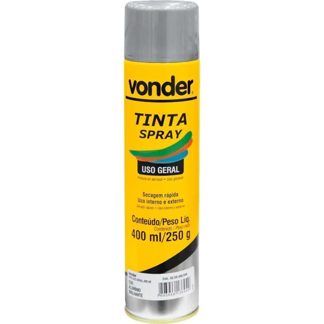 TINTA SPRAY ALUMINIO 400ML VONDER