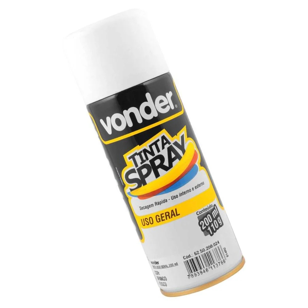 TINTA SPRAY BRANCO FOSCO 200ML VONDER