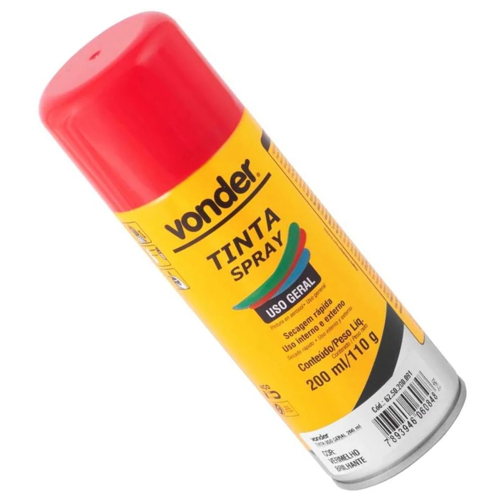 TINTA SPRAY VERMELHO 200ML VONDER