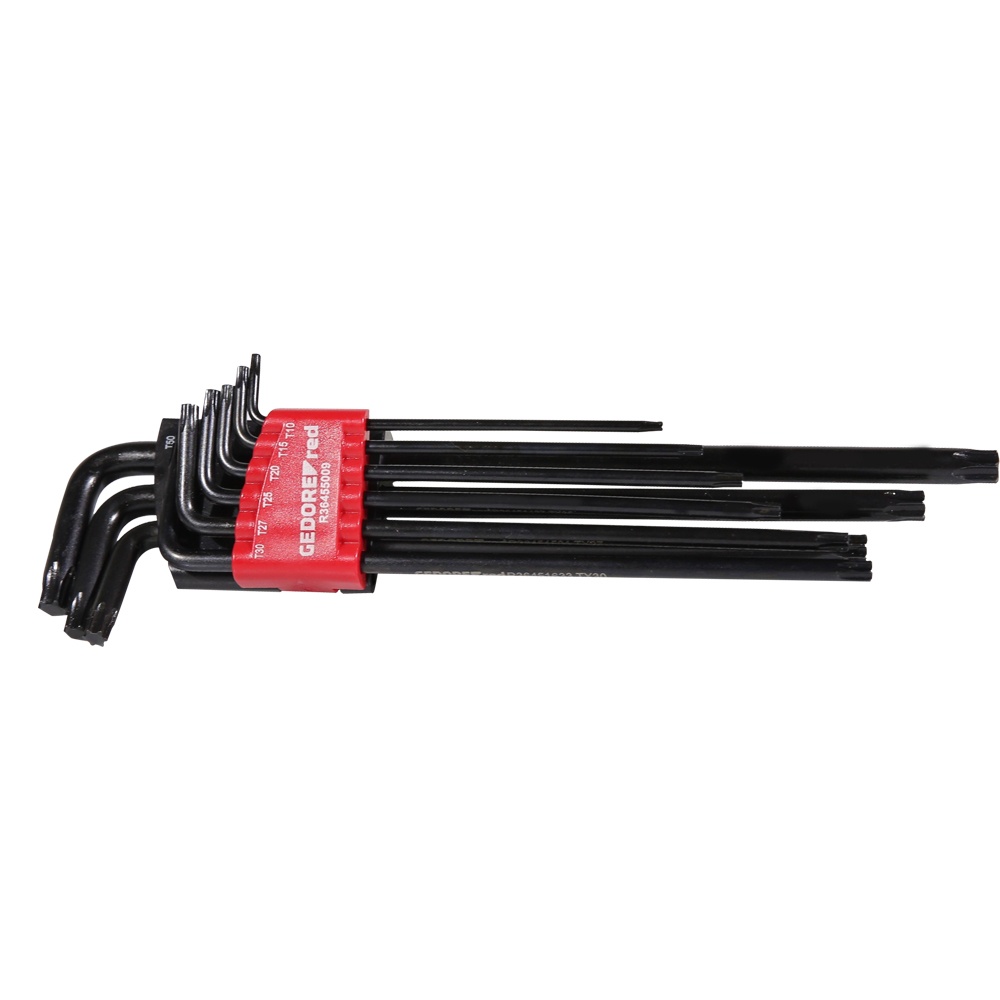 JOGO DE CHAVE TORX LONGA SUP T10-T50 COM 9 PEÇAS R36455009 GEDORE RED