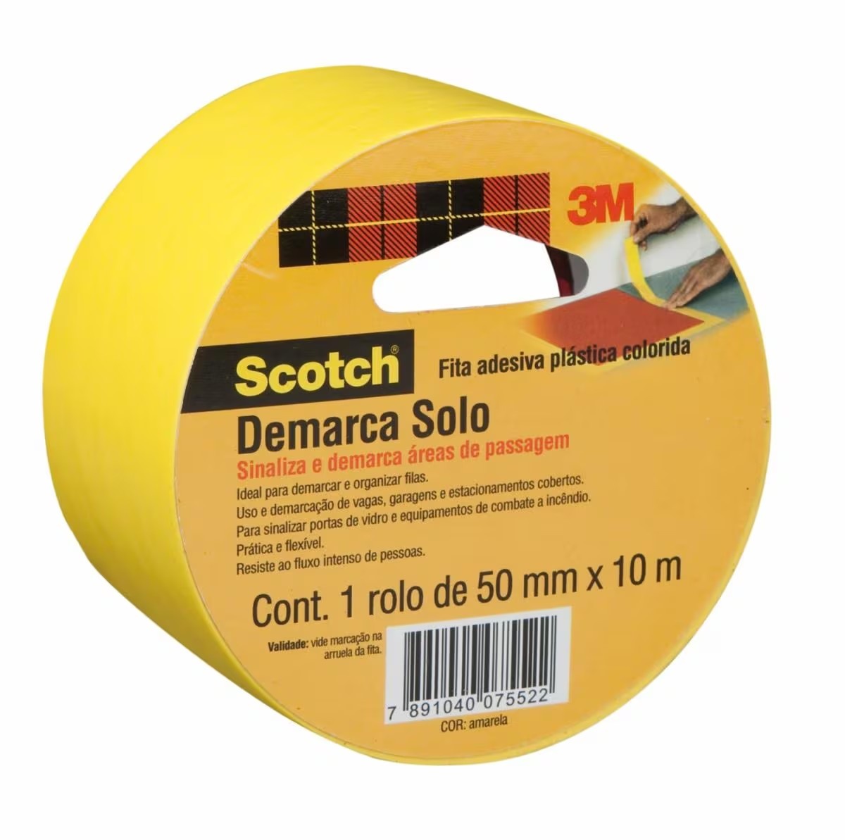 FITA DEMARCACAO DE SOLO AMARELA 50MMX10M 3M