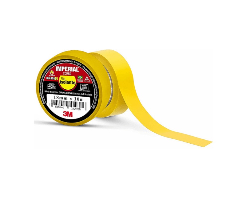 FITA ISOLANTE 18MMX10M AMARELA IMPERIAL 3M