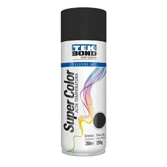TINTA SPRAY PRETO FOSCO ALTA TEMPERATURA 350ML TEKBOND