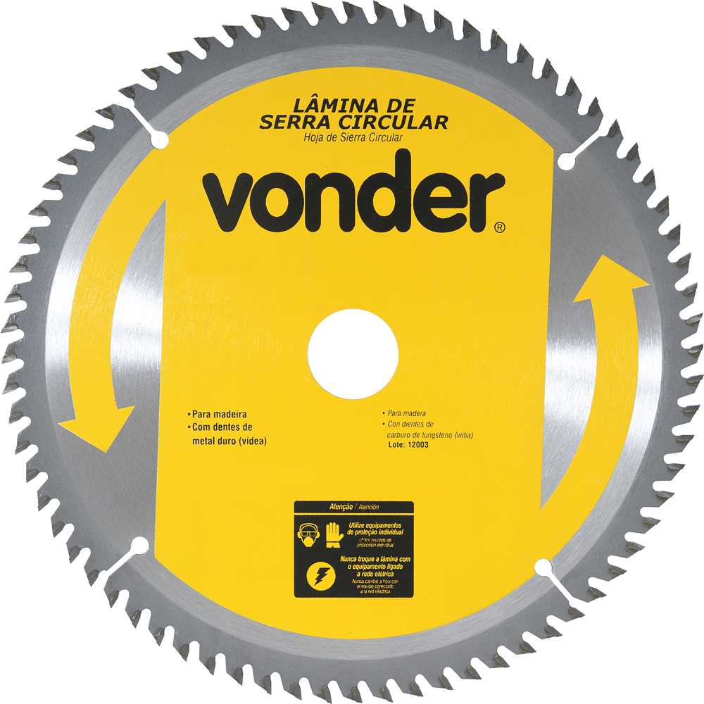 DISCO PARA SERRA CIRCULAR COM VID 180MM 60 DENTES VONDER