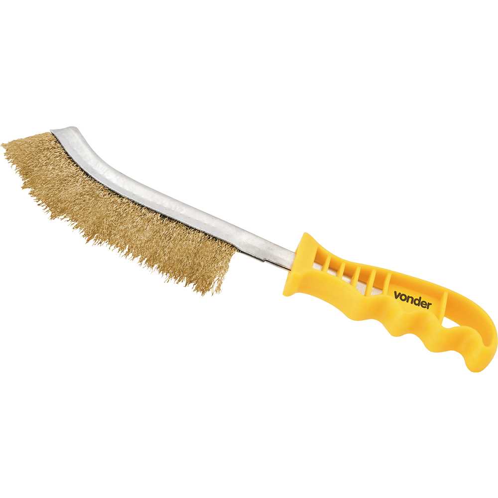 ESCOVA MANUAL COM CABO PLÁSTICO 1 FILEIRA LATÃO VONDER