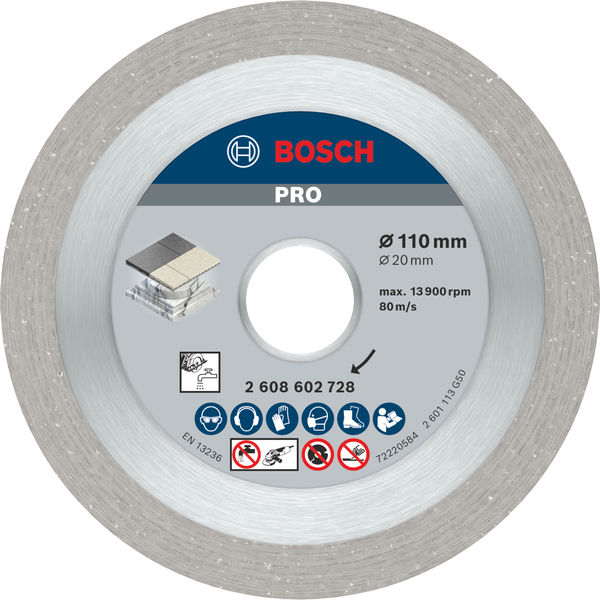 DISCO DIAMANTADO 110X20MM LISO PORCELANATO BOSCH