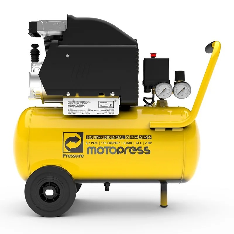 COMPRESSOR DE AR 2,0HP 08,2PES 24L WP 220V PRESSURE