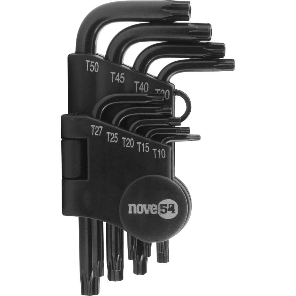 JOGO DE CHAVE TORX SUP T10-50 COM FURO COM 9 PECAS NOVE54