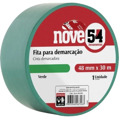 FITA DEMARCAÇÃO DE SOLO VERDE 48MMX30M NOVE54