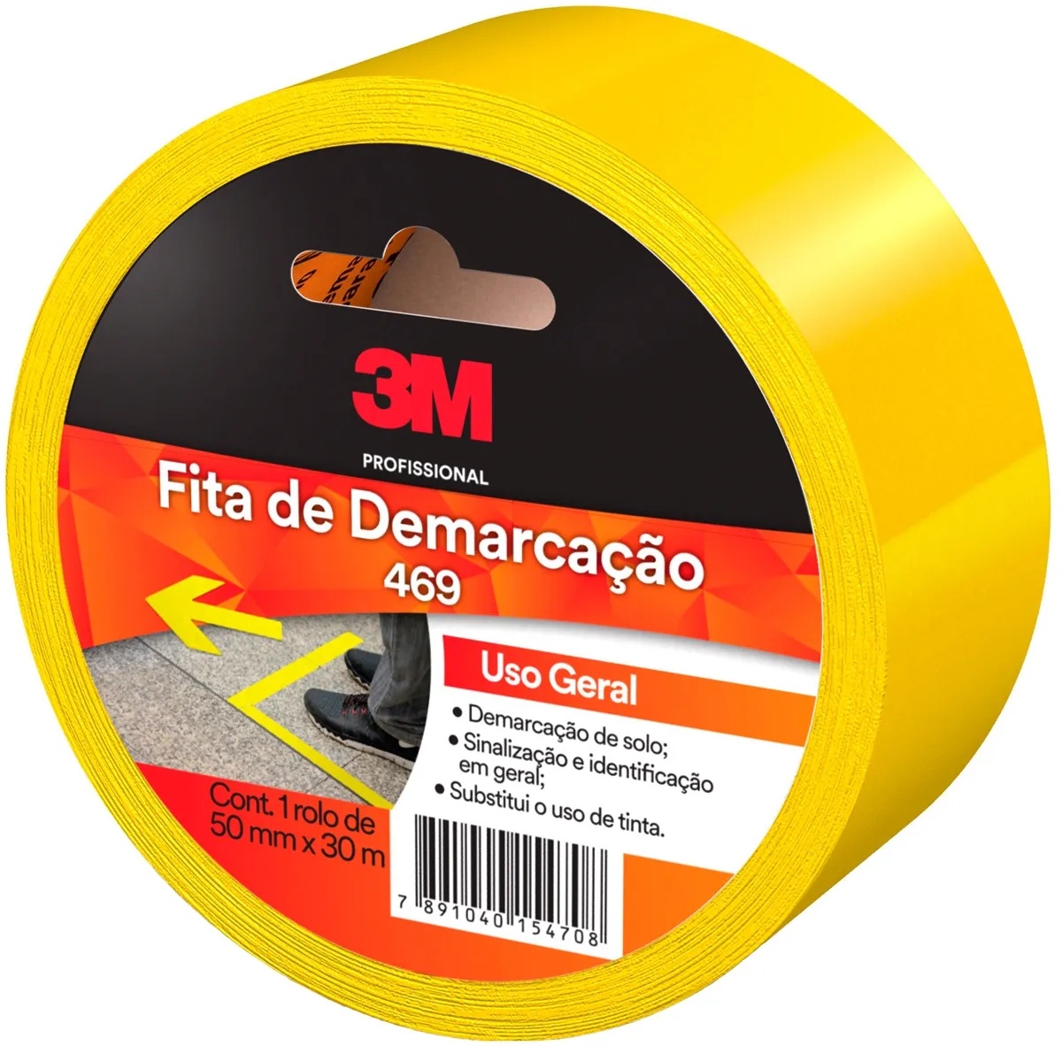 FITA DEMARCACAO DE SOLO AMARELA 50X30 3M